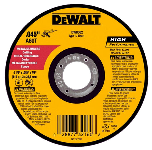 Disco Corte Fino 4 1/2" Dewalt